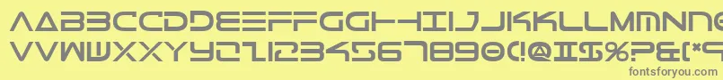 フォントTeleMarinesBold – 黄色の背景に灰色の文字