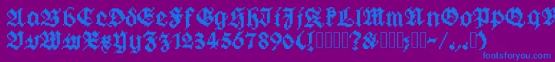 フォントGothicpixels – 紫色の背景に青い文字