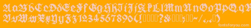 Gothicpixels Font – Pink Fonts on Orange Background