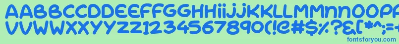 RiseShine Font – Blue Fonts on Green Background