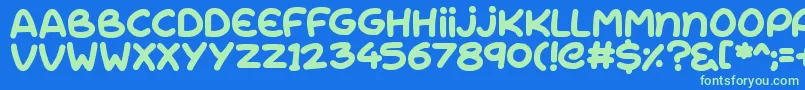 RiseShine Font – Green Fonts on Blue Background