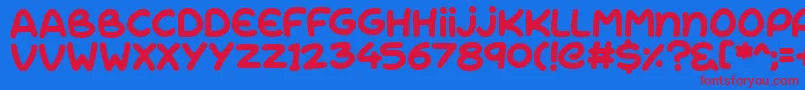 RiseShine-fontti – punaiset fontit sinisellä taustalla
