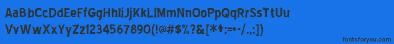 Fonte BlueHighwayLinocut – fontes pretas em um fundo azul
