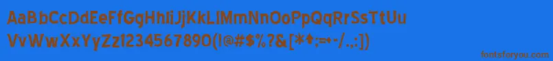 BlueHighwayLinocut Font – Brown Fonts on Blue Background