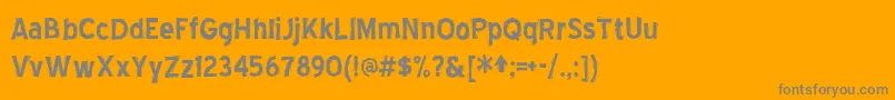 BlueHighwayLinocut Font – Gray Fonts on Orange Background