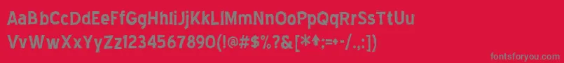 BlueHighwayLinocut Font – Gray Fonts on Red Background
