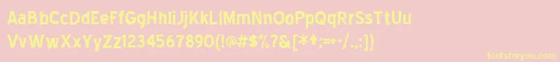 BlueHighwayLinocut Font – Yellow Fonts on Pink Background