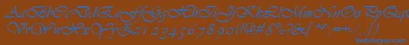 Asylbekm13vivante.Kz Font – Blue Fonts on Brown Background