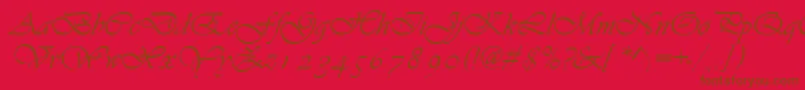 Asylbekm13vivante.Kz-fontti – ruskeat fontit punaisella taustalla