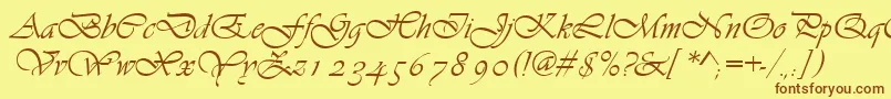 Шрифт Asylbekm13vivante.Kz – коричневые шрифты на жёлтом фоне