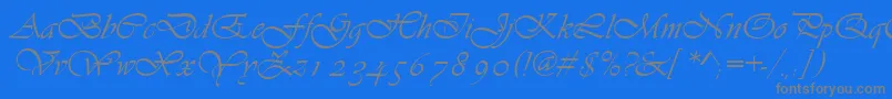 フォントAsylbekm13vivante.Kz – 青い背景に灰色の文字