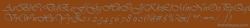フォントAsylbekm13vivante.Kz – 茶色の背景に灰色の文字