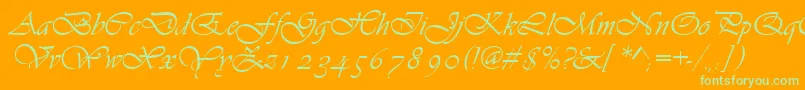 Asylbekm13vivante.Kz Font – Green Fonts on Orange Background