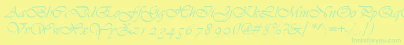 Asylbekm13vivante.Kz Font – Green Fonts on Yellow Background