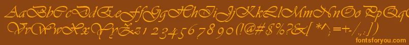 Asylbekm13vivante.Kz Font – Orange Fonts on Brown Background