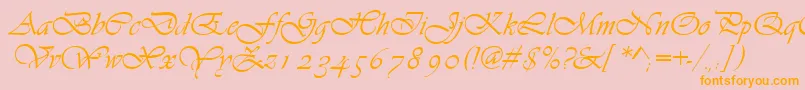 Asylbekm13vivante.Kz Font – Orange Fonts on Pink Background