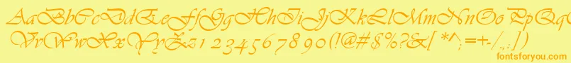 Asylbekm13vivante.Kz Font – Orange Fonts on Yellow Background
