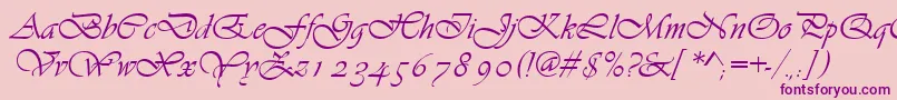Fonte Asylbekm13vivante.Kz – fontes roxas em um fundo rosa