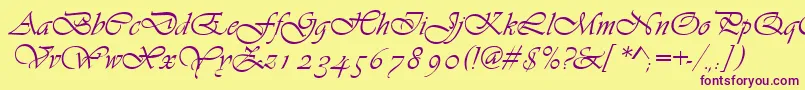 Asylbekm13vivante.Kz Font – Purple Fonts on Yellow Background