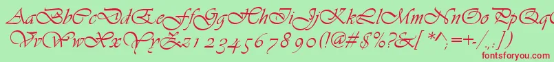 Asylbekm13vivante.Kz Font – Red Fonts on Green Background