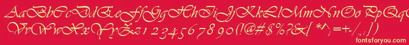 Asylbekm13vivante.Kz Font – Yellow Fonts on Red Background