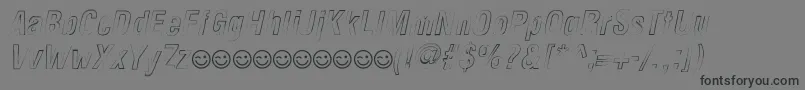 NewsideFpOutlineItalic Font – Black Fonts on Gray Background