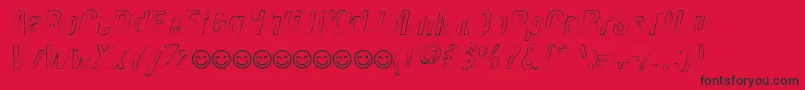NewsideFpOutlineItalic Font – Black Fonts on Red Background