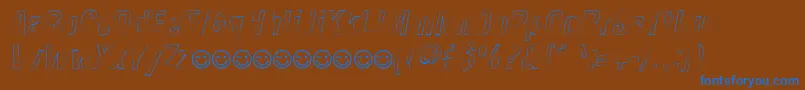 NewsideFpOutlineItalic Font – Blue Fonts on Brown Background