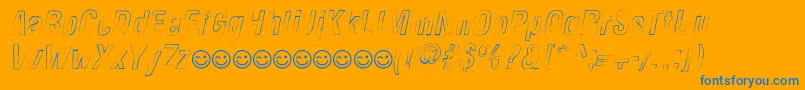 NewsideFpOutlineItalic Font – Blue Fonts on Orange Background