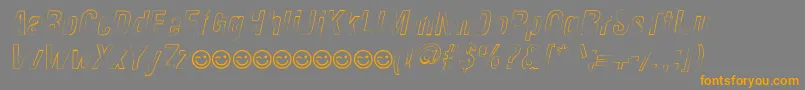 NewsideFpOutlineItalic-Schriftart – Orangefarbene Schriften auf grauem Hintergrund