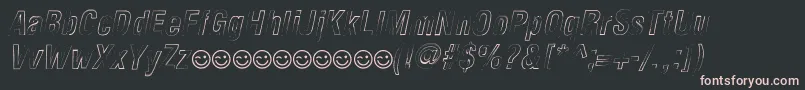NewsideFpOutlineItalic Font – Pink Fonts on Black Background