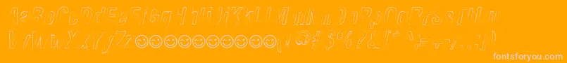 NewsideFpOutlineItalic Font – Pink Fonts on Orange Background