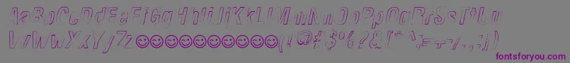 Шрифт NewsideFpOutlineItalic – фиолетовые шрифты на сером фоне
