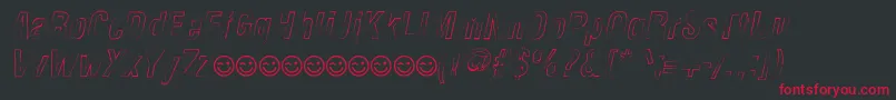 NewsideFpOutlineItalic Font – Red Fonts on Black Background