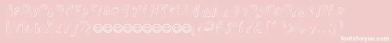 NewsideFpOutlineItalic-Schriftart – Weiße Schriften auf rosa Hintergrund