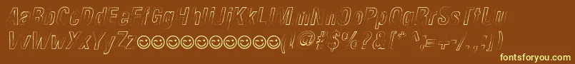 NewsideFpOutlineItalic Font – Yellow Fonts on Brown Background