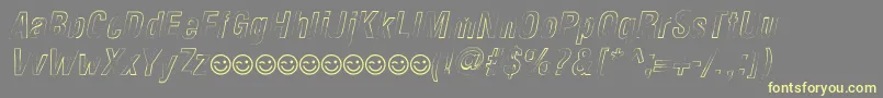NewsideFpOutlineItalic Font – Yellow Fonts on Gray Background