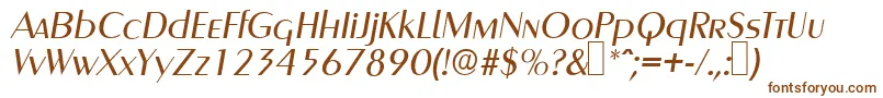 GreyhoundItalic-fontti – ruskeat fontit valkoisella taustalla