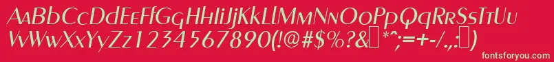 GreyhoundItalic Font – Green Fonts on Red Background
