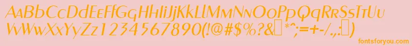 GreyhoundItalic Font – Orange Fonts on Pink Background