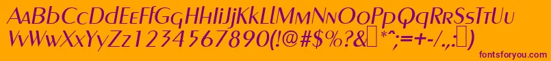 GreyhoundItalic Font – Purple Fonts on Orange Background