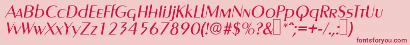 GreyhoundItalic Font – Red Fonts on Pink Background