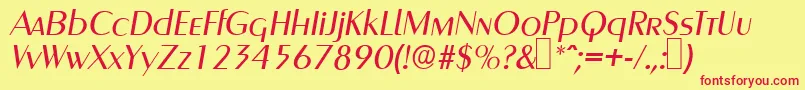 GreyhoundItalic Font – Red Fonts on Yellow Background