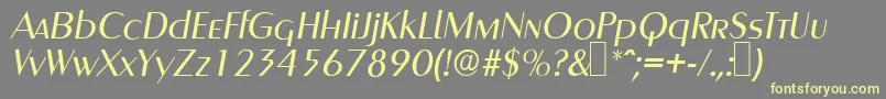 GreyhoundItalic Font – Yellow Fonts on Gray Background