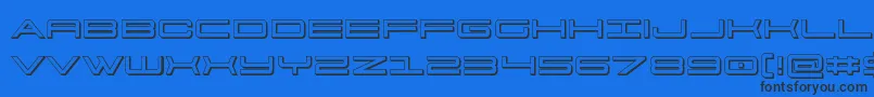 フォント911porschav33D – 黒い文字の青い背景
