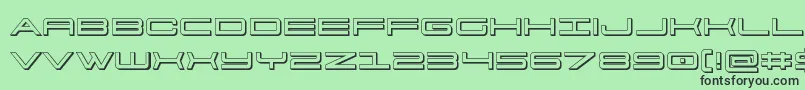 フォント911porschav33D – 緑の背景に黒い文字