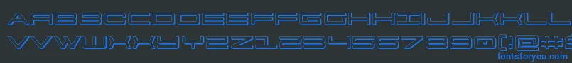 911porschav33D Font – Blue Fonts on Black Background