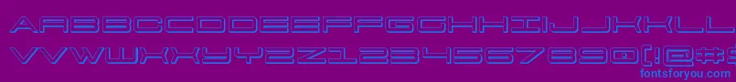 フォント911porschav33D – 紫色の背景に青い文字