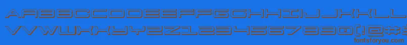 911porschav33D Font – Brown Fonts on Blue Background
