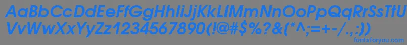 AvantgardegothicbttBolditalic Font – Blue Fonts on Gray Background